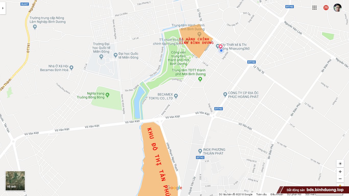 Bản đồ vị trí Khu đô thị Tân Phú trên google map
