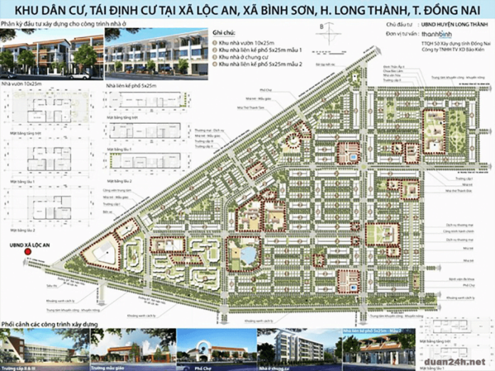 Bản vẽ quy hoạch tỉ lệ 1/500 của Khu dân cư, tái định cư tại xã Lộc An- Bình Sơn