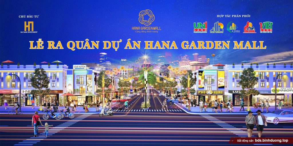 Banner lễ ra quân mở bán dự án Hana Garden Mall (Khu nhà ở Bình Mỹ 2)