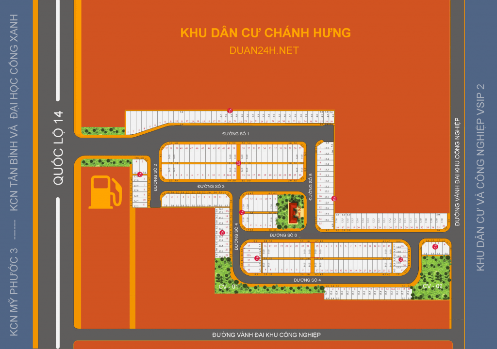 Phân lô khu dân cư Chánh Hưng (Thị xã Bến Cát, Tỉnh Bình Dương)