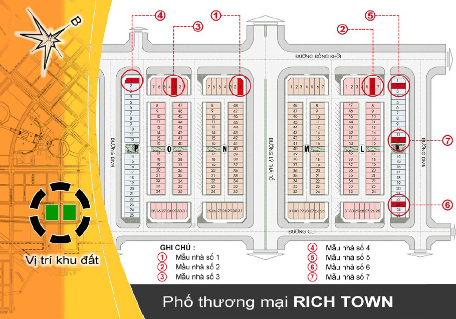 Phân lô Phố thương mại Rich Town (Thành phố mới Bình Dương)