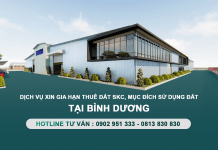 Dịch vụ xin gia hạn thời gian thuê đất SKC, mục đích sử dụng đất tại Bình Dương