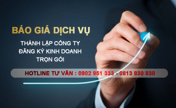 Báo giá dịch vụ thành lập công ty, đăng ký kinh doanh tại Bình Dương