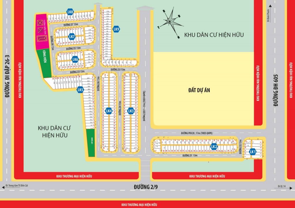 Bản đồ phân lô Newtown 6 (Khu nhà ở Mỹ Phước Khánh)