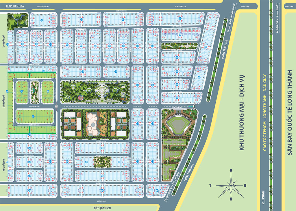 Bản đồ phân lô dự án Century City Long Thành