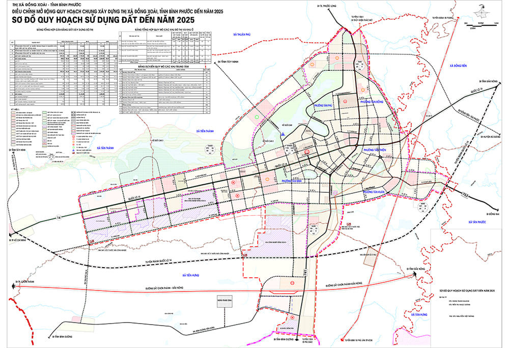 Bản đồ quy hoạch thành phố Đồng Xoài (Bình Phước) đến năm 2025 (nhấn vào hình để xem file gốc)