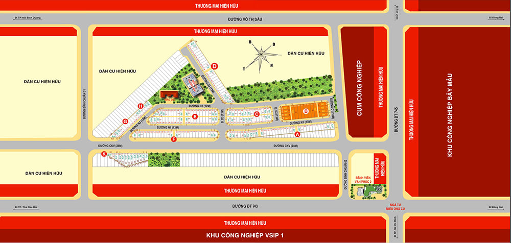 Bản đồ phân lô dự án Casa Mall Bình Dương