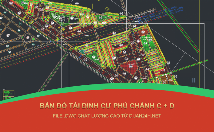 Bản đồ Khu tái định cư Phú Chánh C, D Thành phố mới Bình Dương