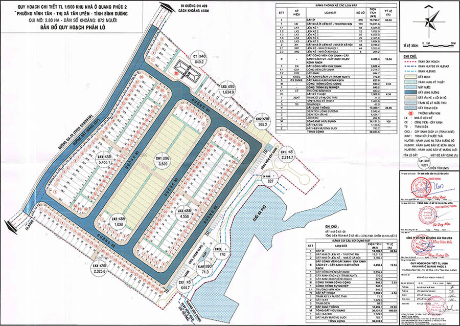 Bản đồ phân lô Khu nhà ở Quang Phúc 2