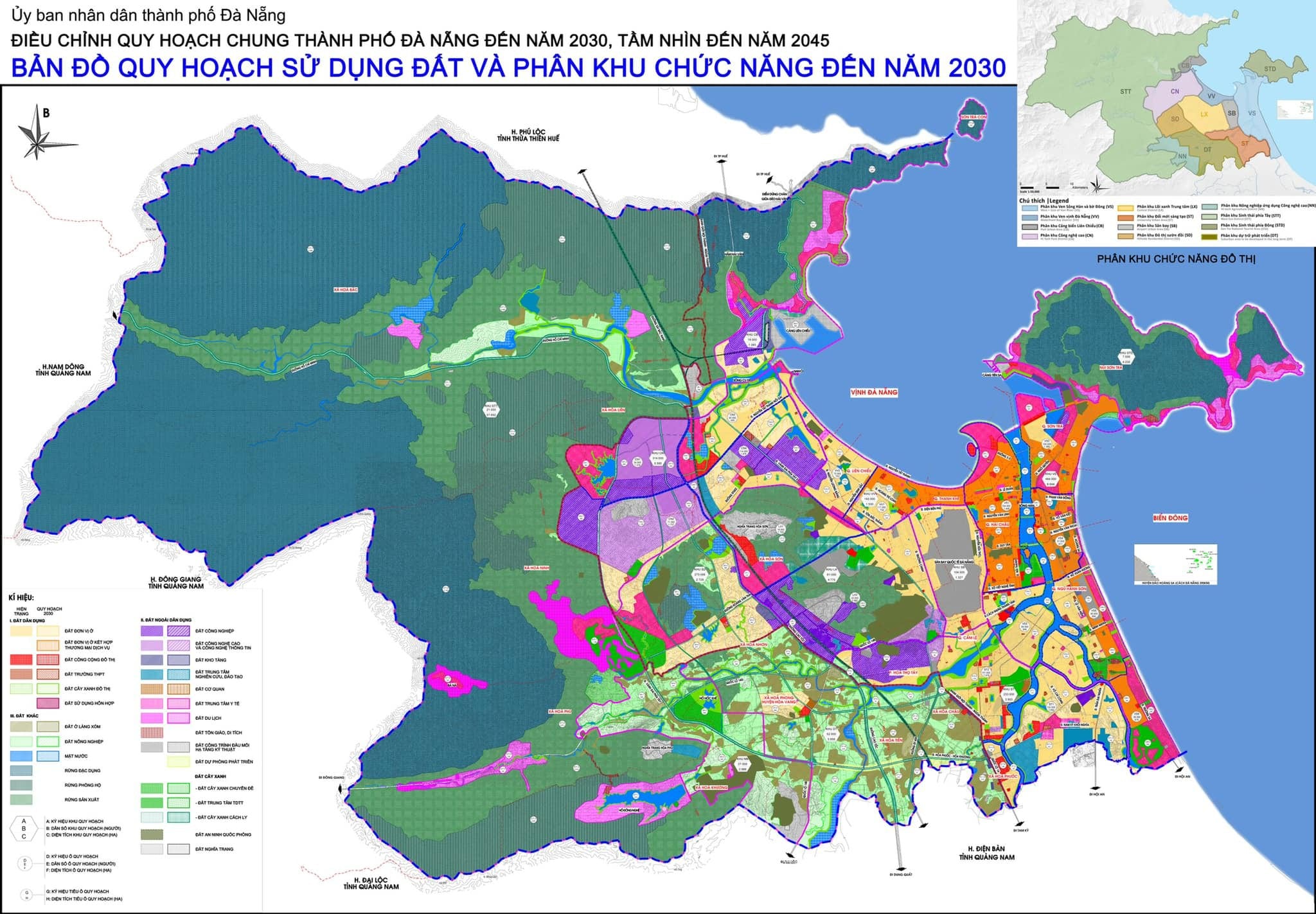 Bản đồ điều chỉnh Quy hoạch Thành phố Đà Nẵng đến năm 2030 tầm nhìn năm 2045