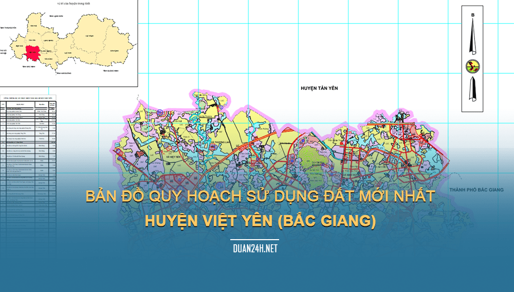 Bản đồ quy hoạch huyện Việt Yên (Bắc Giang) năm 2023