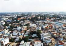Một góc thị xã Tân Uyên, tỉnh Bình Dương nhìn từ flycam