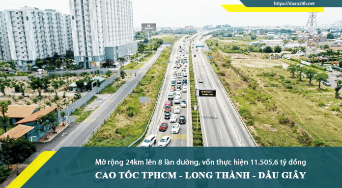 Mở rộng đường cao tốc TP.HCM - Long Thành - Dầu Giây từ 4 làn xe lên 8 làn xe