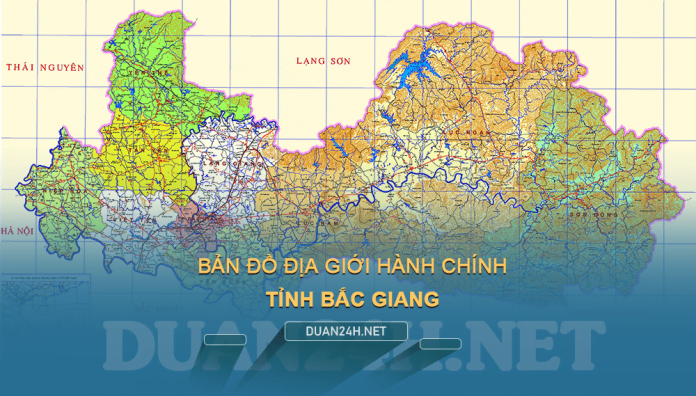 Tải về bản đồ hành chính tỉnh Bắc Giang