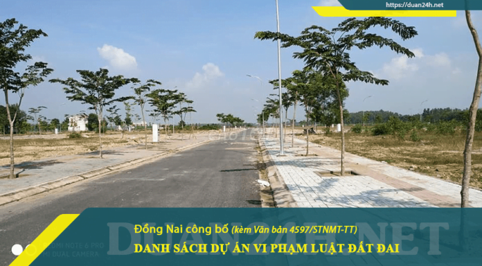Dự án vi phạm luật đất đại tại Đồng Nai (Kèm văn bản 4597/STNMT-TT)