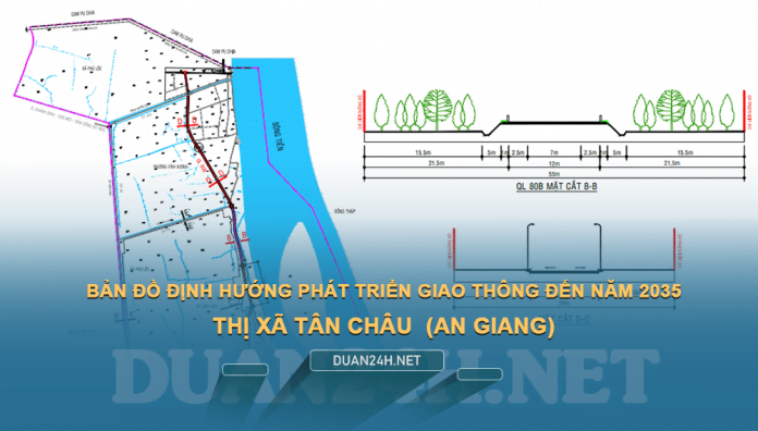Tải về bản đồ phát triển hệ thống giao thông Thị xã Tân Châu (An Giang)