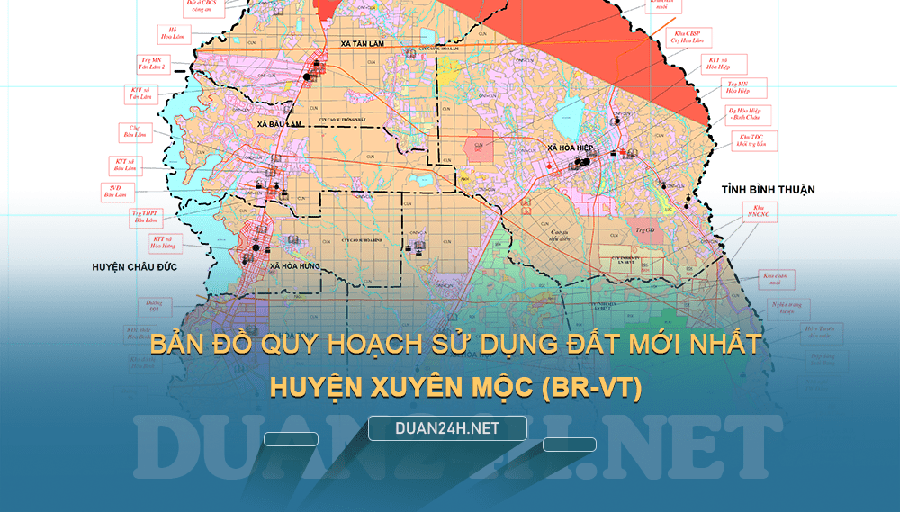 Bản đồ quy hoạch huyện Xuyên Mộc (Bà Rịa - Vũng Tàu) năm 2023