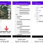 Thông tin người sử dụng đất được hiển thị trên ứng dụng