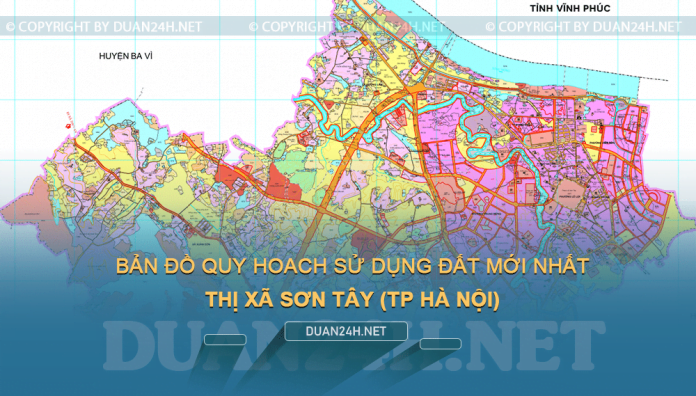 Tải về bản đồ quy hoạch sử dụng đất Thị xã Sơn Tây (Hà Nội)