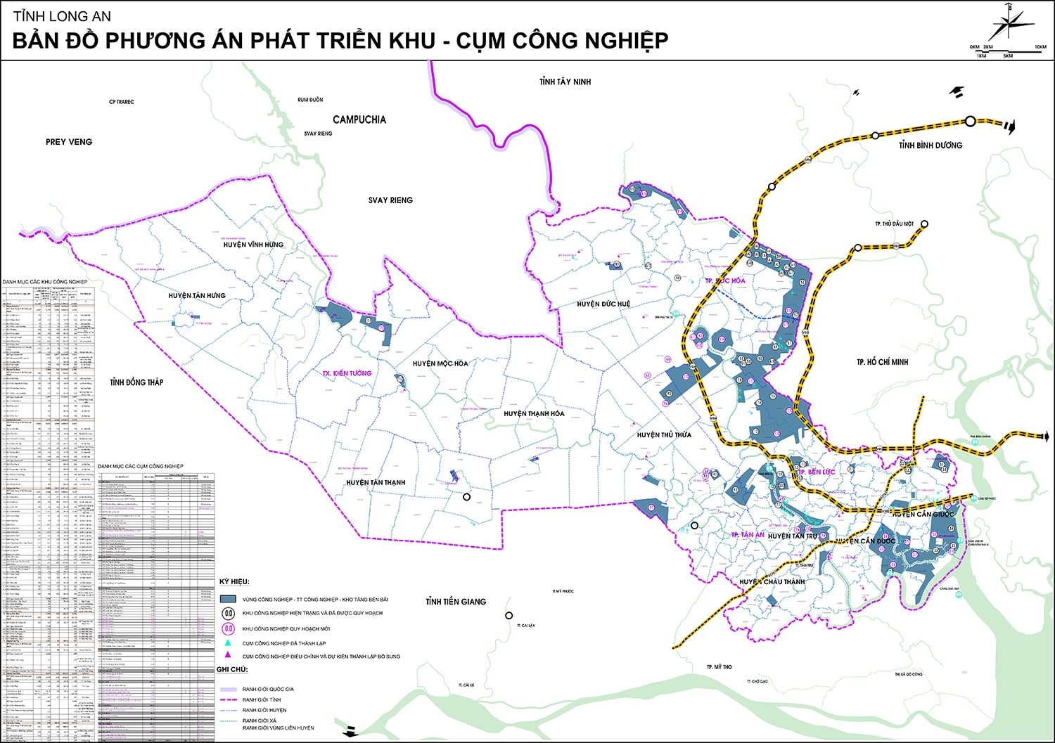 Phương án quy hoạch khu, cụm công nghiệp tỉnh Long An đến năm 2030