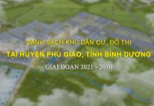 Danh sách dự án dân cư, đô thị huyện Phú Giáo giai đoạn 2021 - 2030