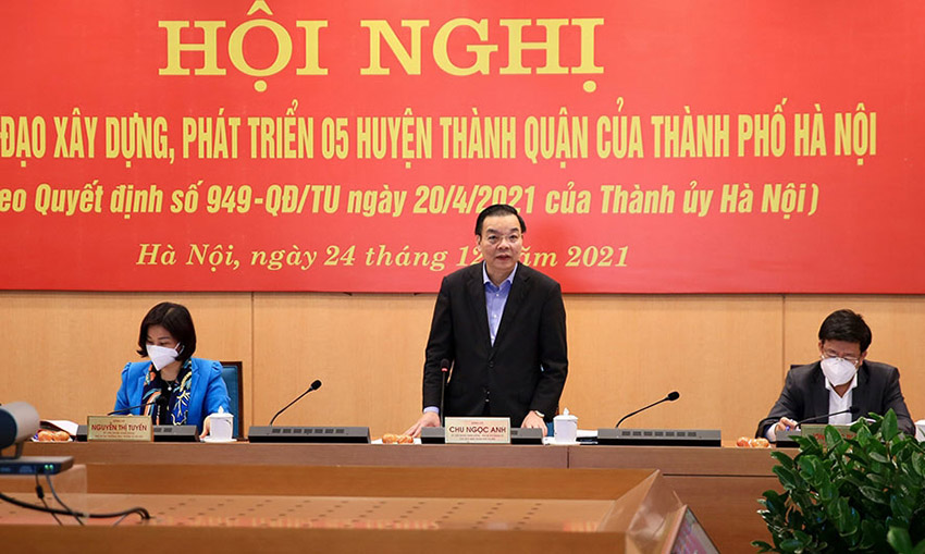 Chủ tich TP Hà Nội, Chu Ngọc Anh tại cuộc họp