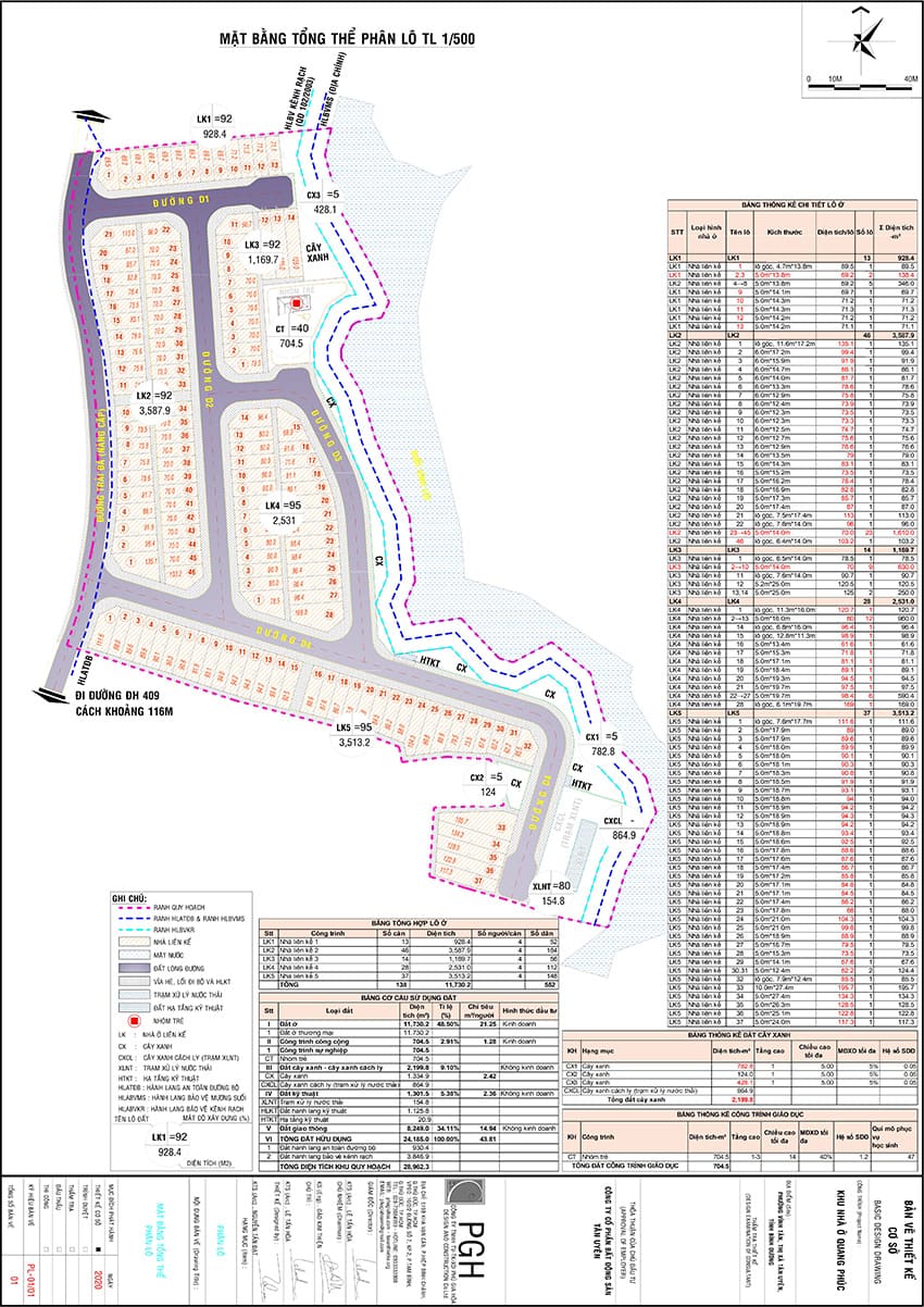 Bản đồ phân lô Khu nhà ở Quang Phúc 1