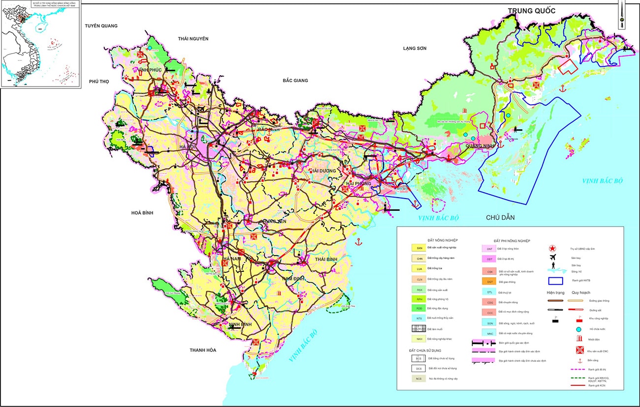 Bản đồ quy hoạch sử dụng đất Đồng Bằng Sông Hồng