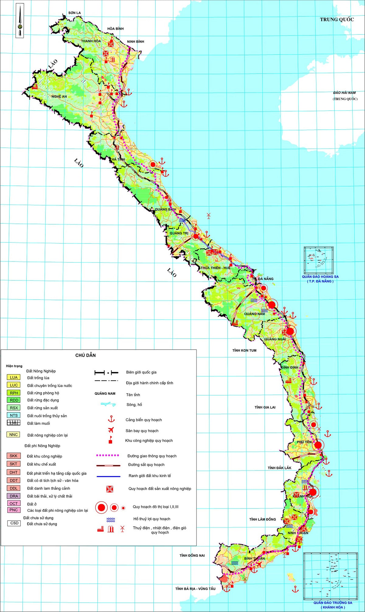 Bản đồ quy hoạch sử dụng đất Bắc Trung Bộ và Duyên hải Miền Trung 2030
