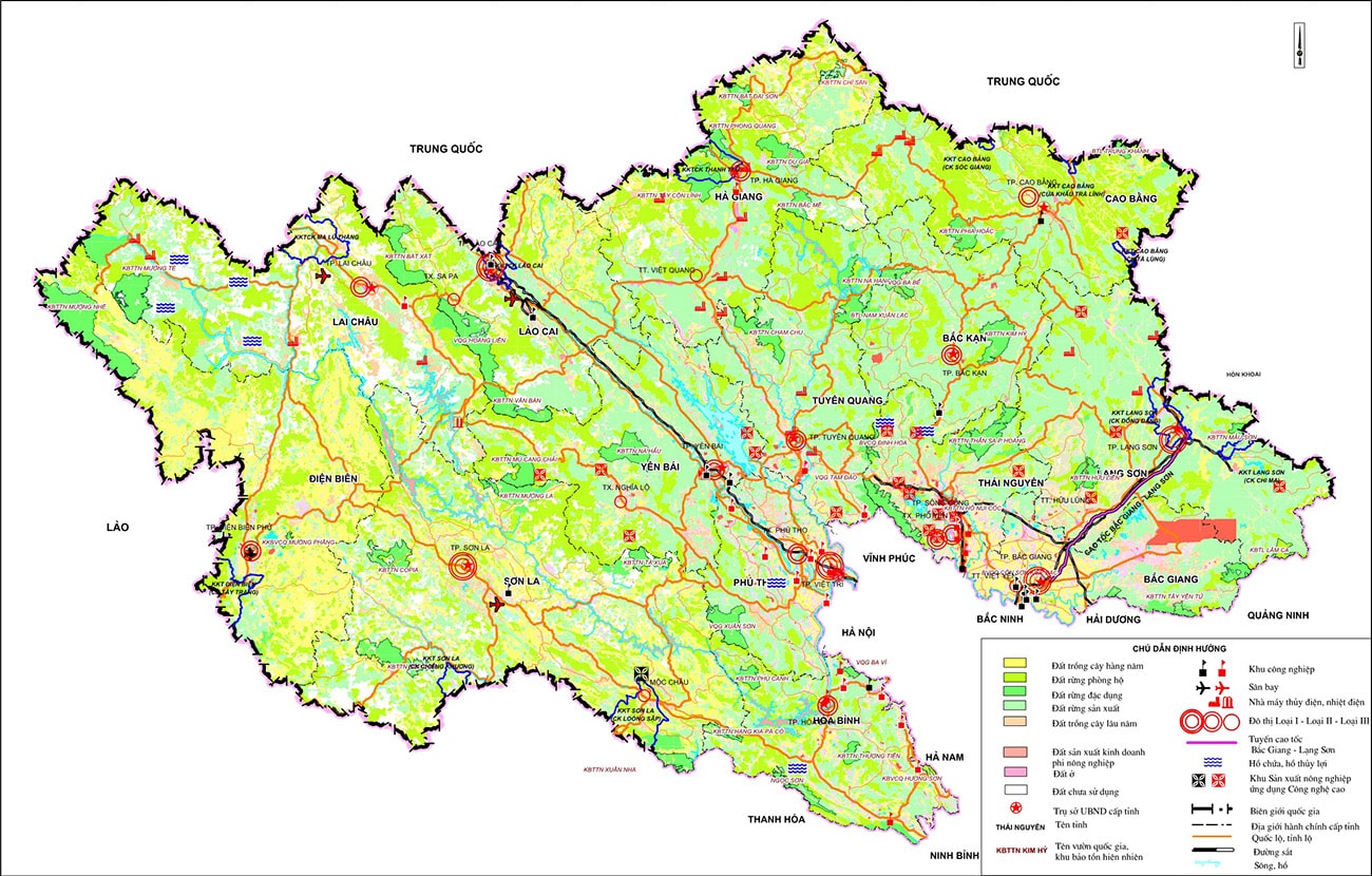 Bản đồ quy hoạch sử dụng đất Trung du miền núi Phía Bắc