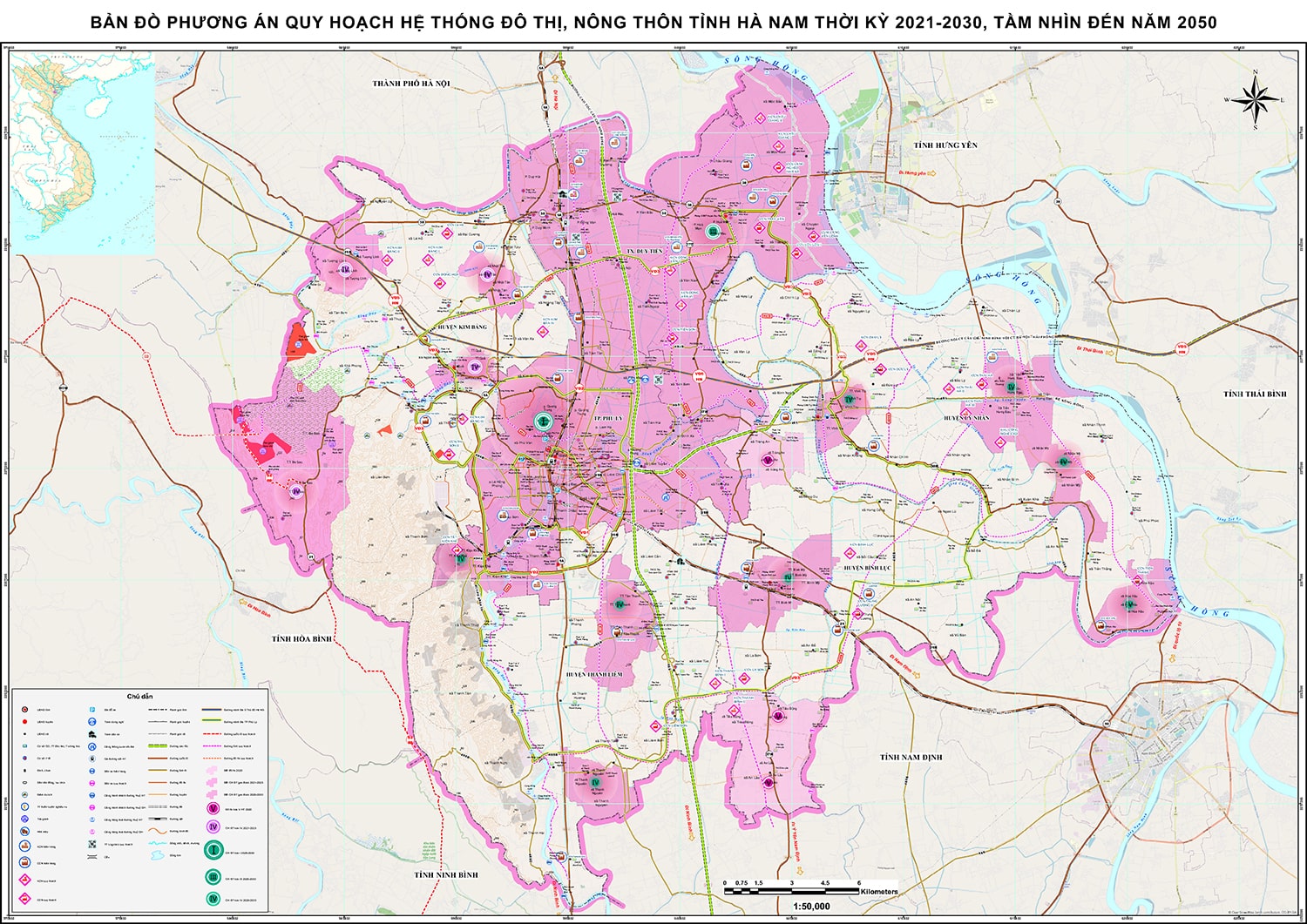 Quy hoạch phát triển đô thị tỉnh Hà Nam thời kỳ 2021 - 2030, tầm nhìn năm 2050