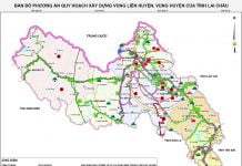 Bản đồ phương án quy hoạch vùng liên huyện, vùng huyện tỉnh Lai Châu giai đoạn 2021 - 2030, tầm nhìn năm 2050