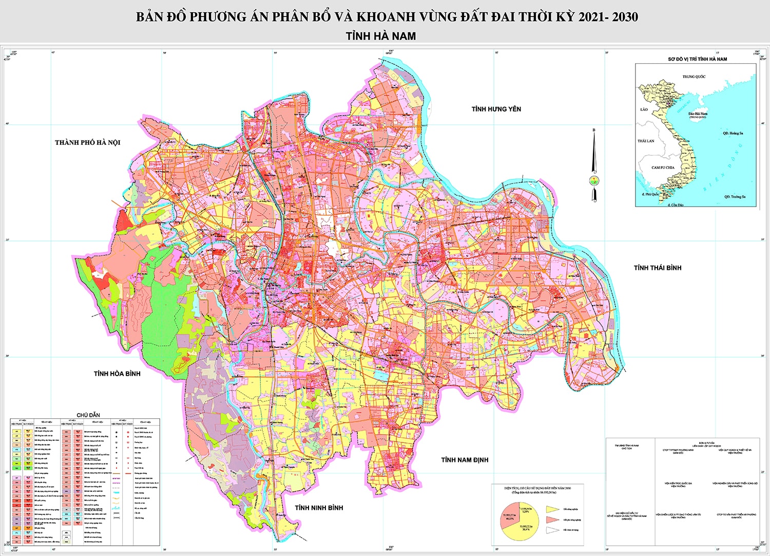 Phương án quy hoạch sử dụng đất tỉnh Hà Nam thời kỳ 2021 - 2030, tầm nhìn năm 2050