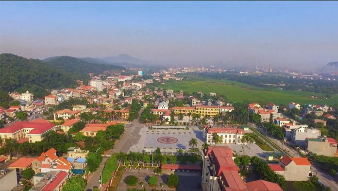 Thị xã Kinh Môn (Hải Dương) nhìn từ trên cao