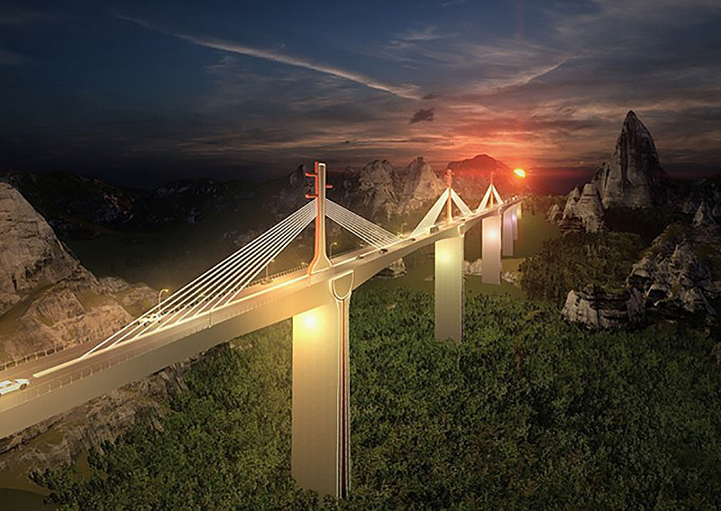 Phối cảnh một cây cầu thuộc dự án cao tốc Đồng Đăng - Trà lĩnh