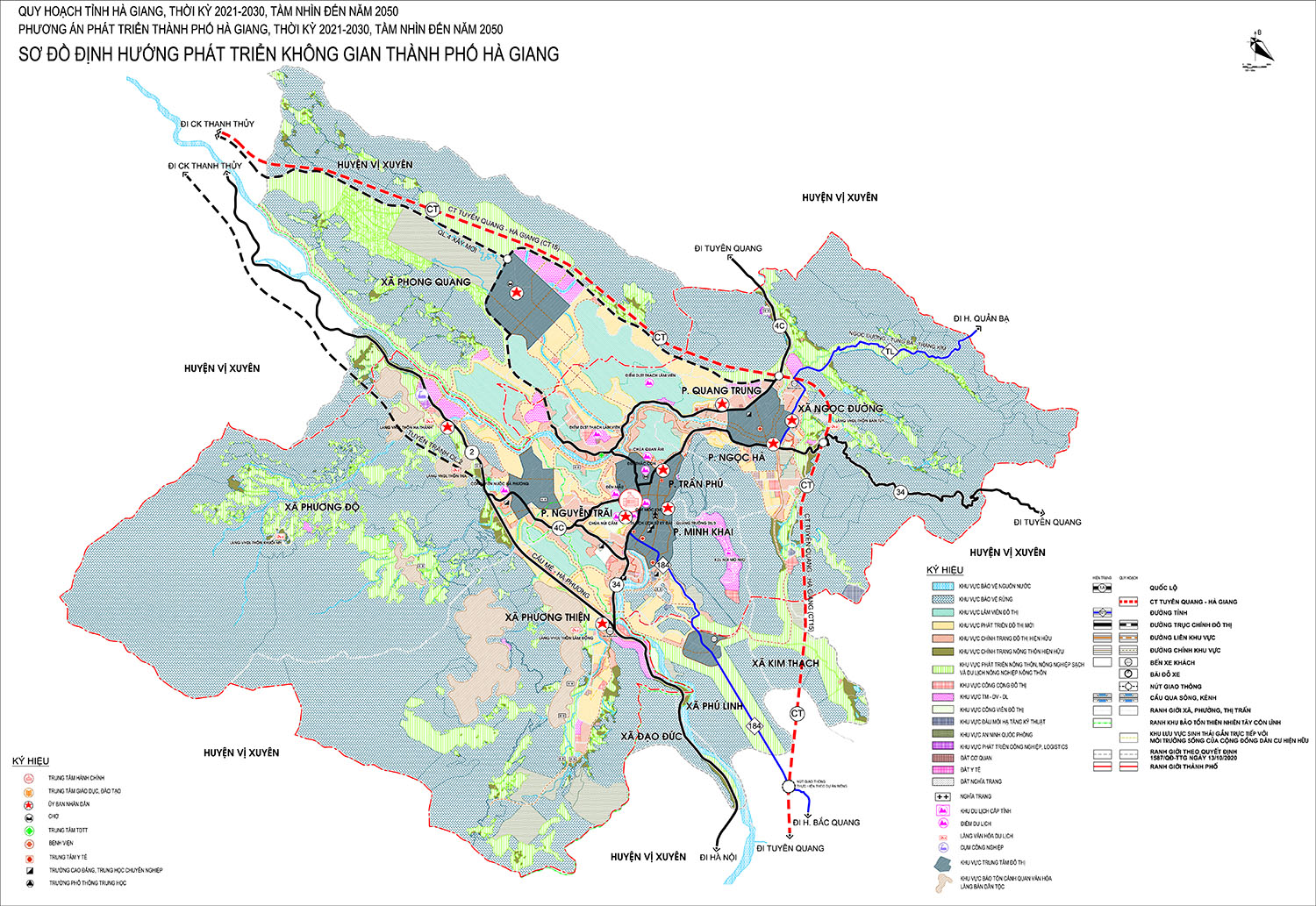 Bản đồ phương án quy hoạch phát triển không gian TP Hà Giang