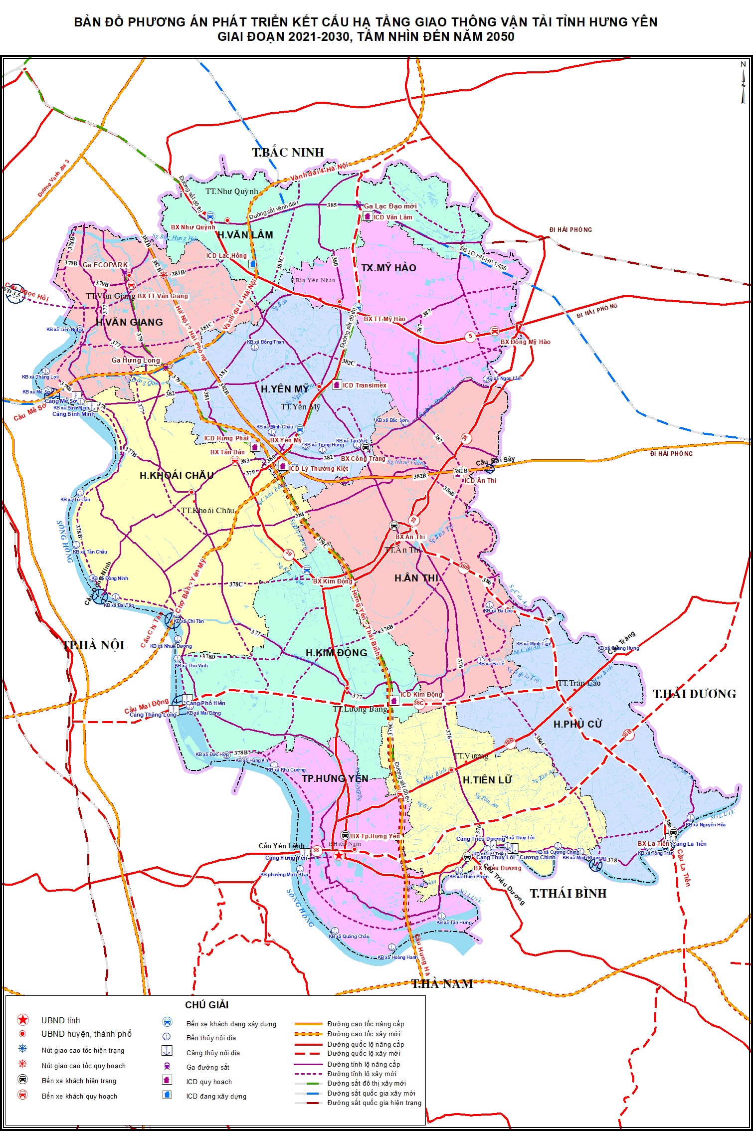 Bản đồ quy hoạch giao thông tỉnh Hưng Yên đến năm 2030