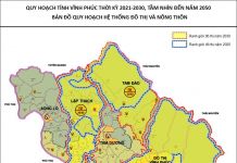 Bản đồ quy hoạch đô thị, nông thôn tỉnh Vĩnh Phúc đến năm 2030