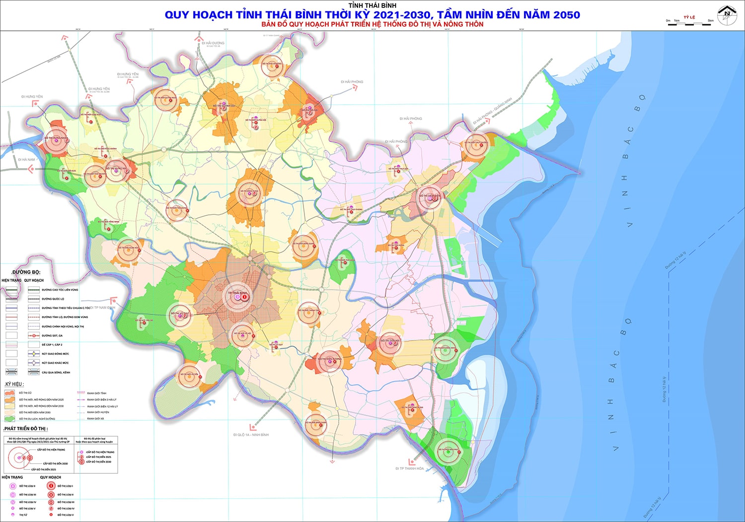 Thông tin quy hoạch phát triển hệ thống đô thị tỉnh Thái Bình đến năm 2030, tầm nhìn năm 2050