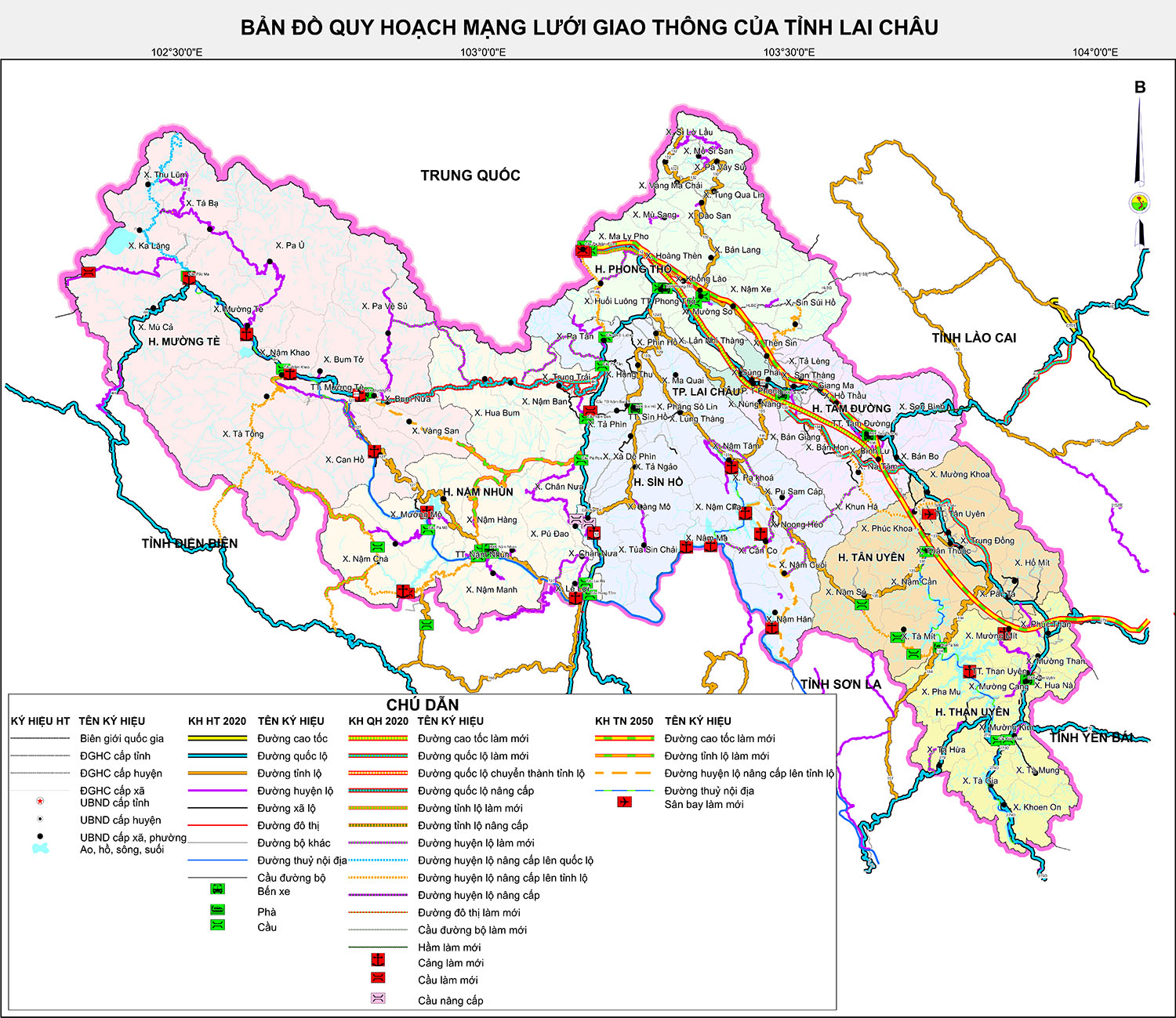 Bản đồ quy hoạch mạng lưới giao thông tỉnh Lai Châu