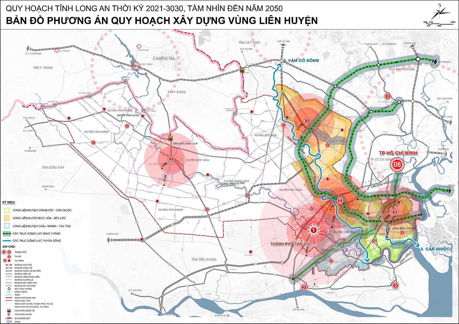Phương án quy hoạch vùng liên huyện tỉnh Long An đến năm 2030