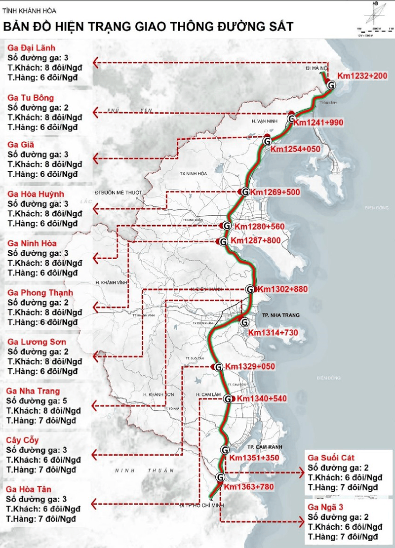 Hiện trạng hạ tầng đường sắt tỉnh Khánh Hòa
