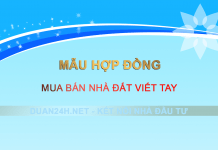 Mẫu hợp đồng, giấy viết tay mua bán nhà đất chuẩn nhất