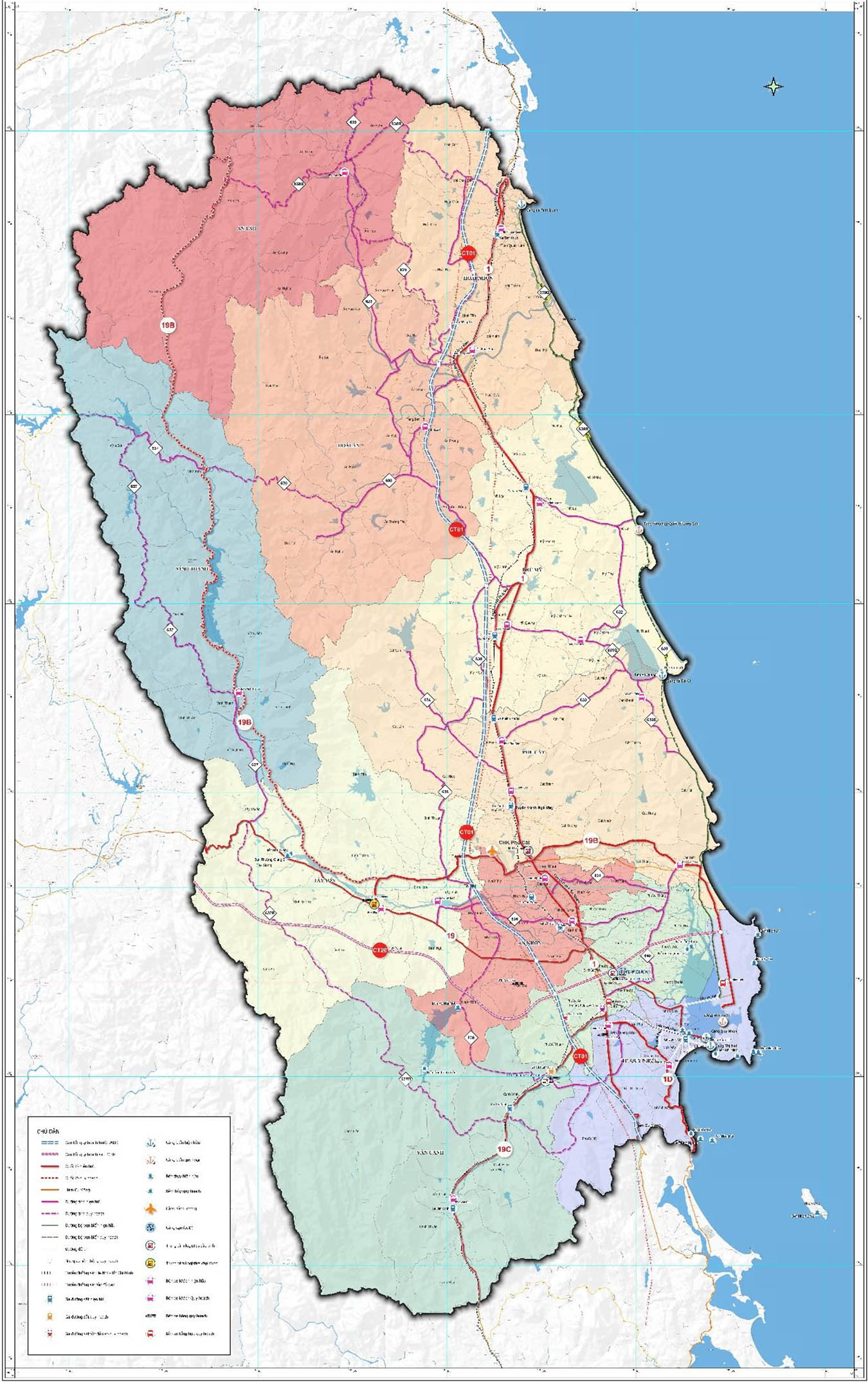 Bản đồ định hướng quy hoạch giao thông tỉnh Bình Định đến năm 2030