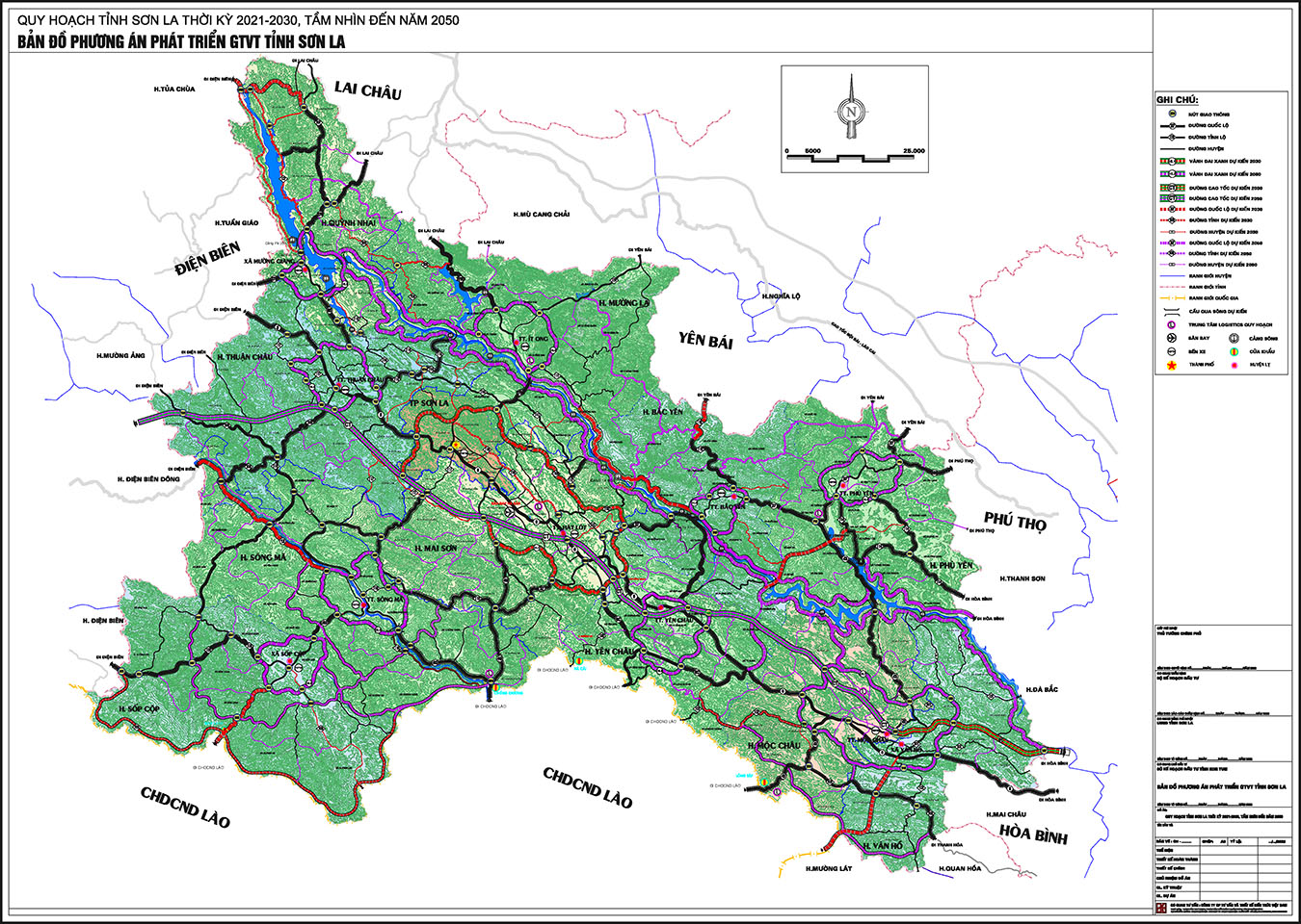 Bản đồ quy hoạch phát triển giao thông tỉnh Sơn La đến năm 2030