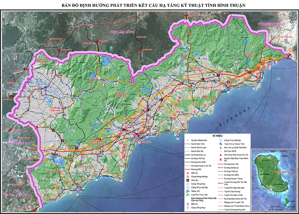 Bản đồ định hướng quy hoạch hạ tầng kỹ thuật tỉnh Bình Thuận