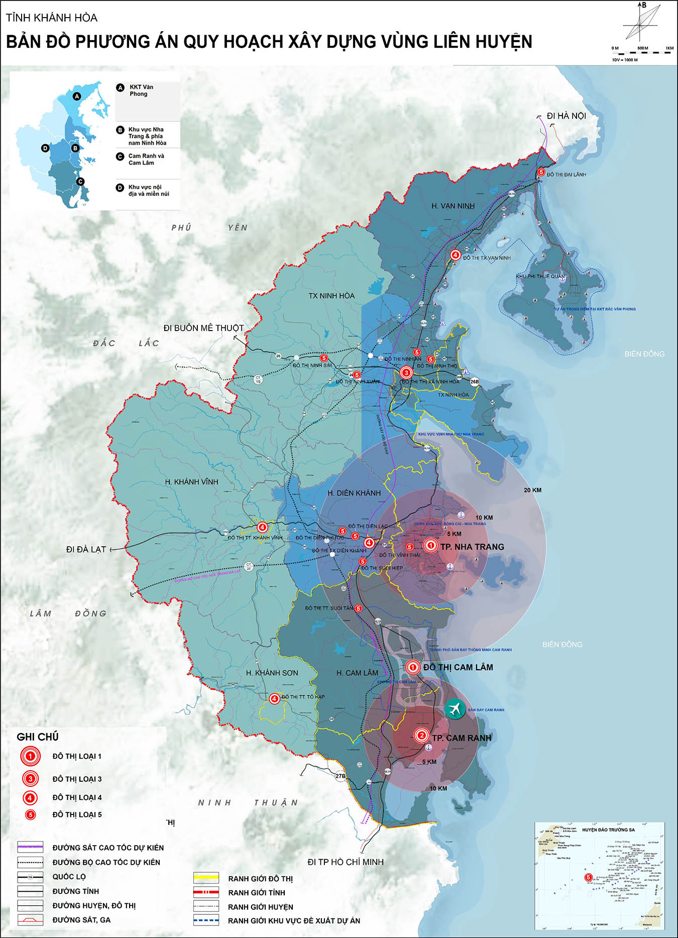 Bản đồ phương án quy hoahcj xây dựng vùng liên huyện tỉnh Khánh Hòa 2030