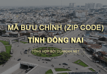 Thông tin tra cứu mã bưu chính (Zip Code) tại tỉnh Đồng Nai