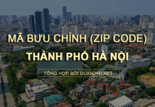 Thông tin tra cứu mã bưu chính (Zip Code) tại TP Hà Nội