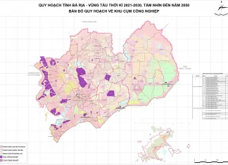 Bản đồ quy hoạch phát triển khu, cụm công nghiệp tỉnh Bà Rịa - Vũng Tàu